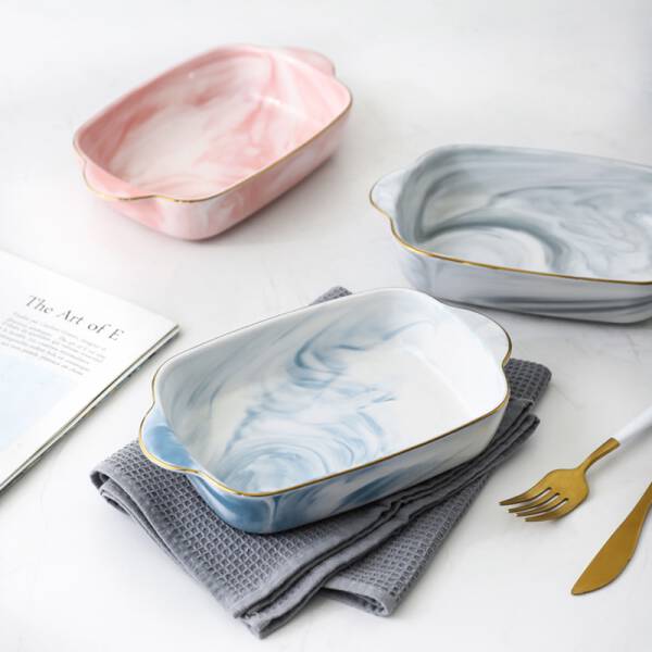 ขาย ถาดอบขนมลายหินอ่อน Marble Baking Dish พิเศษ ราคา