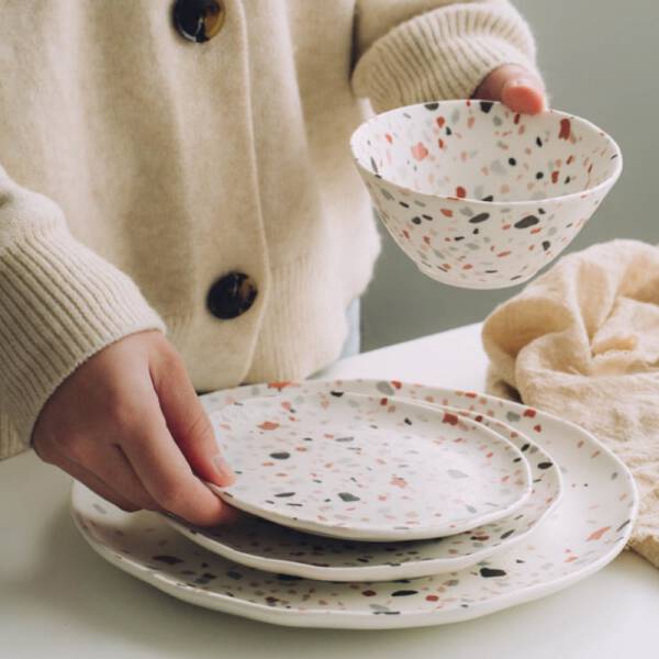 ขาย จานชามสำหรับแต่งบ้านลายหินขัด Terrazzo Style Kitchenware ราคา