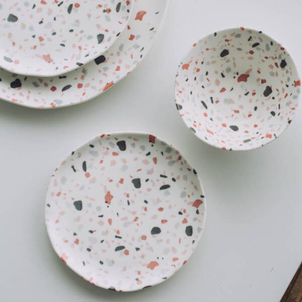ขาย จานชามสำหรับแต่งบ้านลายหินขัด Terrazzo Style Kitchenware ลด