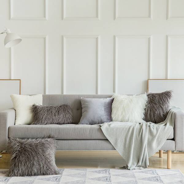 ขาย หมอนอิงสำหรับแต่งบ้าน Fluffy Rectangle Decorative Pillow ลดราคา
