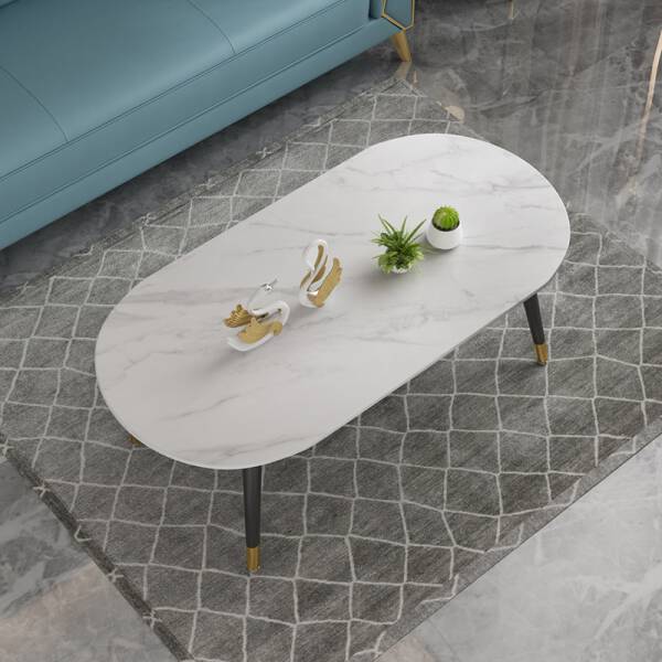 ขาย โต๊ะกลางท็อปสี่เหลี่ยมผืนผ้าหินอ่อน Rectangle Marble Coffee Table