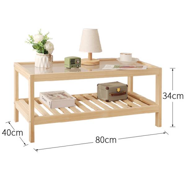 ขาย โต๊ะข้างอเนกประสงค์ท็อปไม้แท้ Wooden Rectangle Side Table