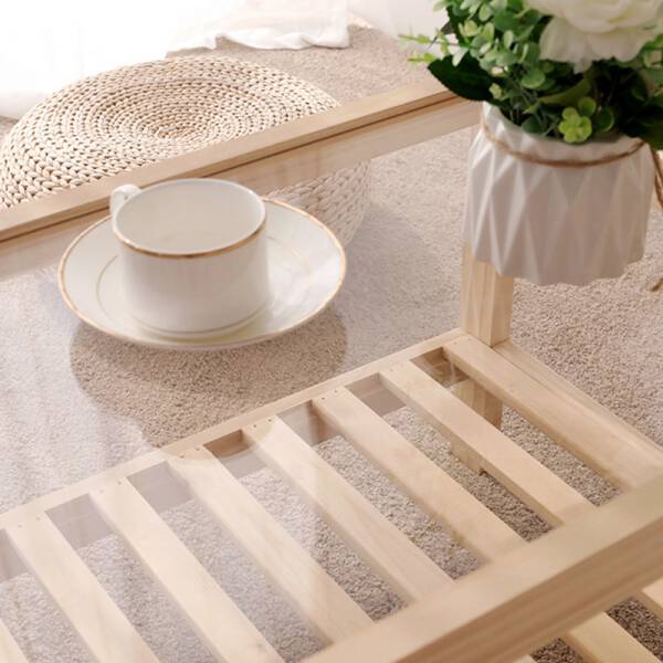 ขาย โต๊ะข้างอเนกประสงค์ท็อปไม้แท้ Wooden Rectangle Side Table