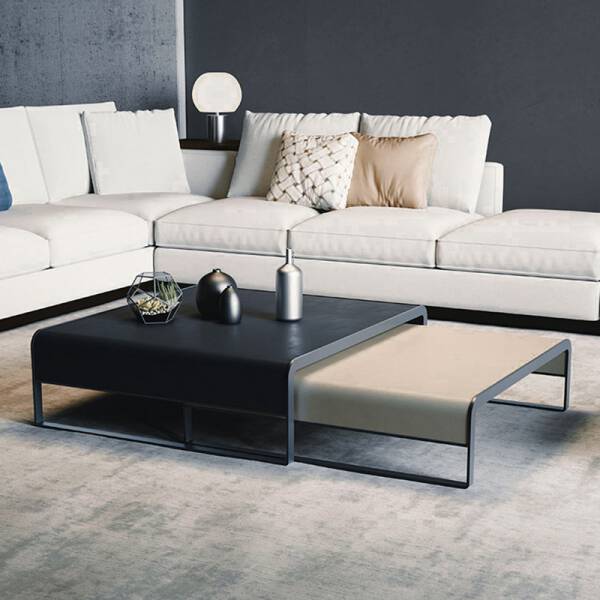ขาย โต๊ะกลางห้องรับแขกสี่เหลี่ยม ชุด 2 ตัว Nordic Luxury Square Coffee Table Set