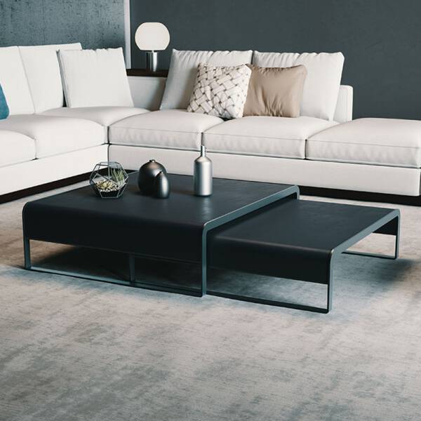 ขาย โต๊ะกลางห้องรับแขกสี่เหลี่ยม ชุด 2 ตัว Nordic Luxury Square Coffee Table Set