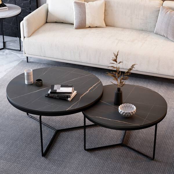ขาย โต๊ะกลางหินอ่อน ชุด 2 ตัว Nordic Coffee Table Set II