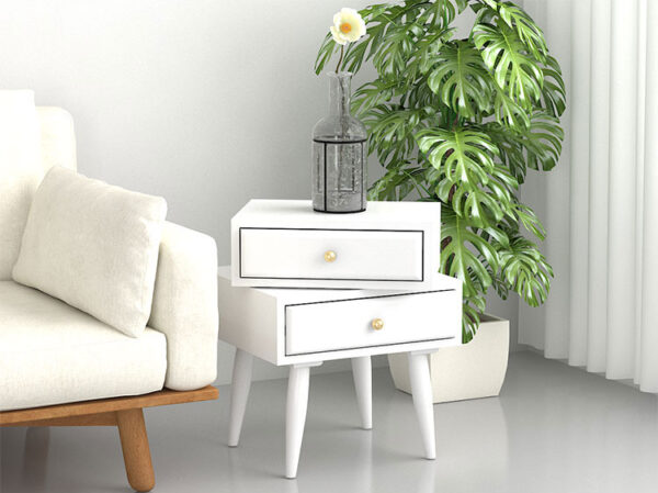 ขาย โต๊ะข้างหมุนปรับได้ Rotating Side Table with Drawer