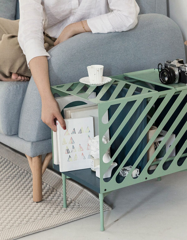 ขาย โต๊ะข้างเหล็กปรับได้ Storage Side Table