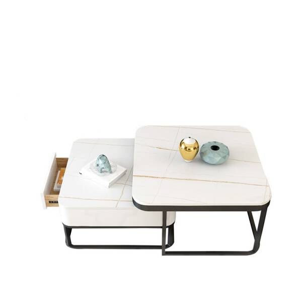 ขาย ชุดโต๊ะกลางพร้อมลิ้นชักเก็บของ Marble Coffee Table Set with Drawer Set