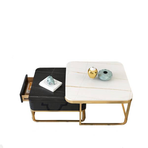 ขาย ชุดโต๊ะกลางพร้อมลิ้นชักเก็บของ Marble Coffee Table Set with Drawer Set