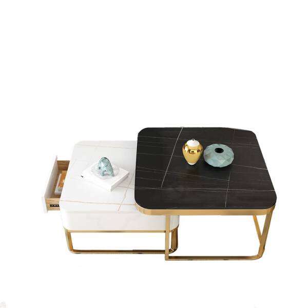 ขาย ชุดโต๊ะกลางพร้อมลิ้นชักเก็บของ Marble Coffee Table Set with Drawer Set