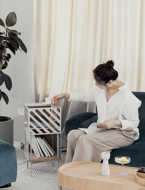 ขาย โต๊ะข้างเหล็กปรับได้ Storage Side Table