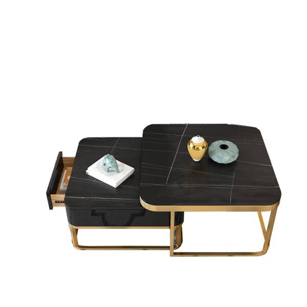 ขาย ชุดโต๊ะกลางพร้อมลิ้นชักเก็บของ Marble Coffee Table Set with Drawer Set