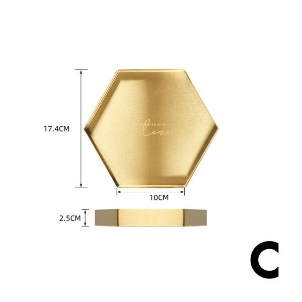 ขาย ถาดสำหรับตกแต่งบ้าน Golden Decorative Plate III