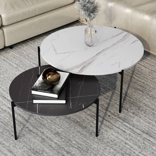 ขาย ชุดโต๊ะกลางห้องรับแขกท็อปหินอ่อน Marble Designed Coffee Table Set