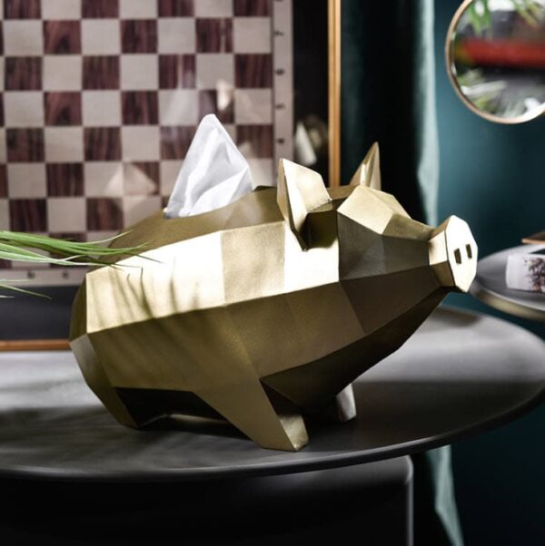ขาย ที่ใส่กระดาษทิชชู่ตั้งโต๊ะสำหรับห้องรับแขก Decorative Tissue Holder PIG ลด