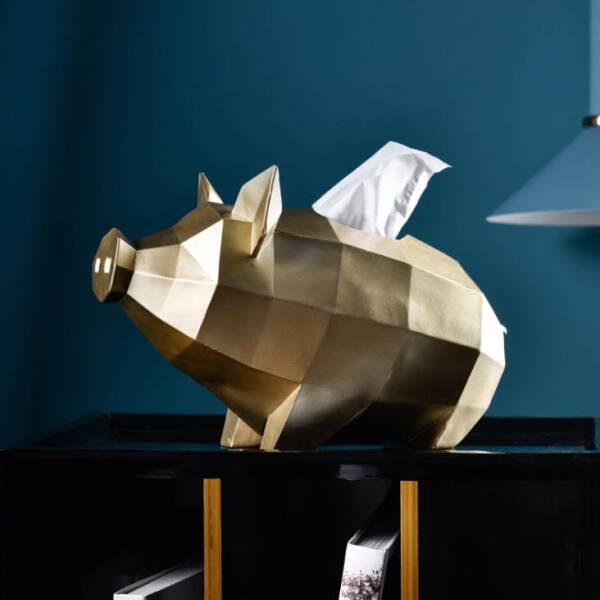 ขาย ที่ใส่กระดาษทิชชู่ตั้งโต๊ะสำหรับห้องรับแขก Decorative Tissue Holder PIG ลดราคาพิเศษ