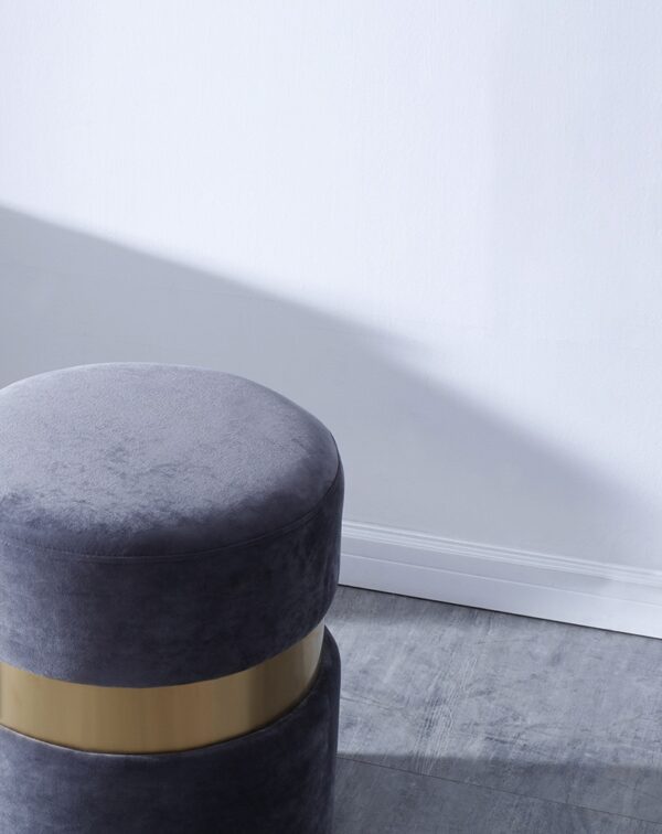 ม้านั่งเบาะกำมะหยี่สีเทา ราคาะพิเศษ