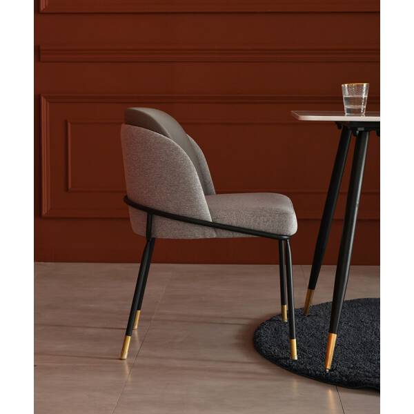 เก้าอี้พร้อมพนักพิงสำหรับตกแต่งบ้าน สีเทา - Decorating Chair