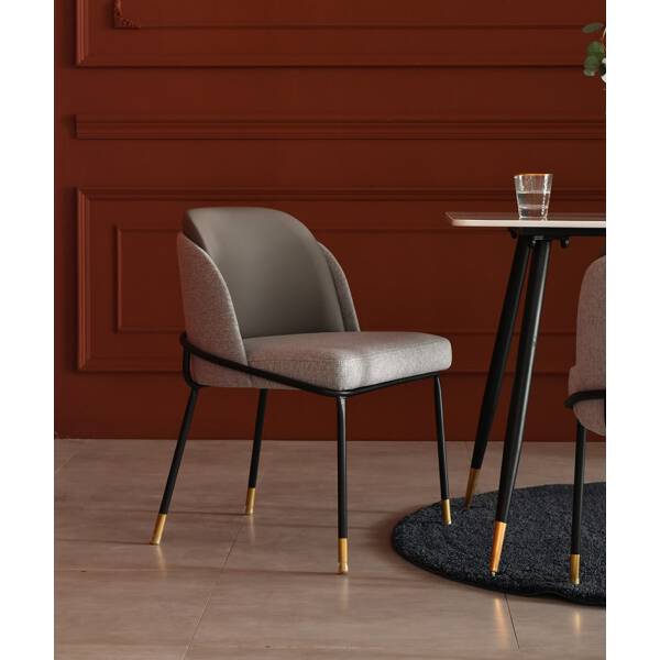 เก้าอี้พร้อมพนักพิงสำหรับตกแต่งบ้าน สีเทา - Decorating Chair