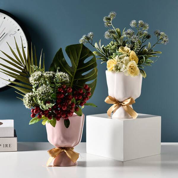 ขาย แจกันกระถางต้นไม้สำหรับตกแต่งบ้าน Bouquet Ceramic Vase ลด ราคา