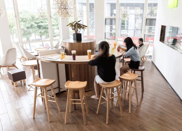ขาย เก้าอี้ทรงสูงสำหรับเค้าเตอร์บาร์สไตล์มินิมอล ไม้สีอ่อน - Minimal Counter Stool
