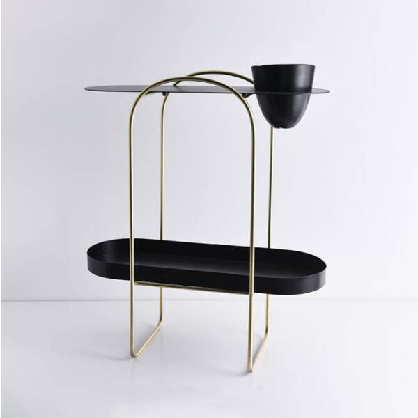 โต๊ะข้างเตียงข้างโซฟาอเนกประสงค์ สองชั้น สีดำ ราคา