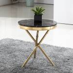 โต๊ะข้างเตียงอเนกประสงค์สไตล์อาร์ตเดคโค สีดำ