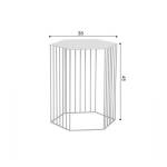 โต๊ะข้างเตียงข้างโซฟาหกเหลี่ยม สีขาว Size S