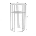 โต๊ะข้างเตียงข้างโซฟาหกเหลี่ยม สีขาว Size L