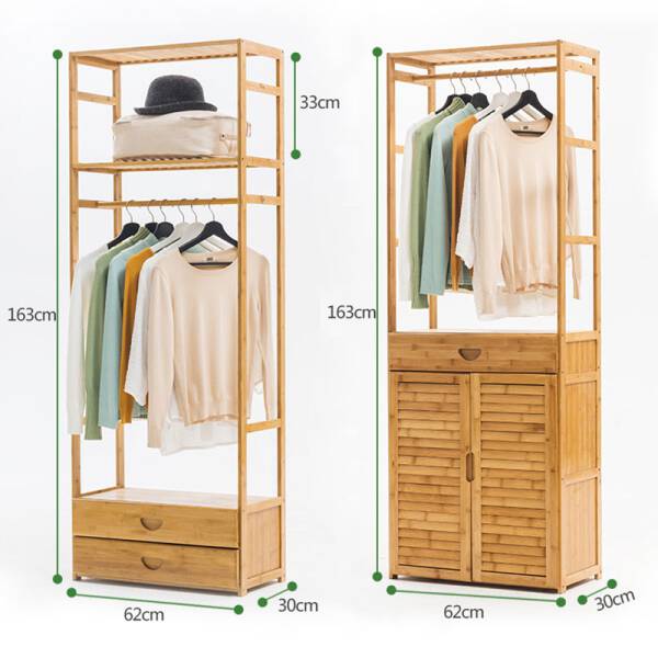 ขาย ชั้นแขวนเสื้อไม้ไผ่อเนกประสงค์ Bamboo Versatile Clothes Shelf