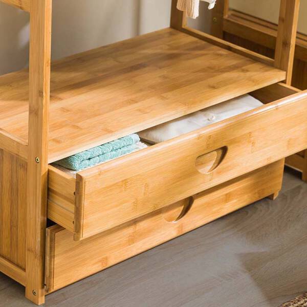 ขาย ชั้นแขวนเสื้อไม้ไผ่อเนกประสงค์ Bamboo Versatile Clothes Shelf ลด ราคา พิเศษ