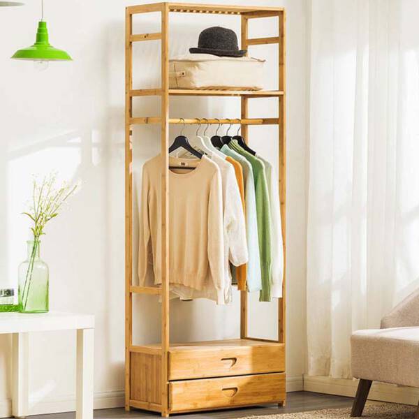ขาย ชั้นแขวนเสื้อไม้ไผ่อเนกประสงค์ Bamboo Versatile Clothes Shelf ลดราคาพิเศษ