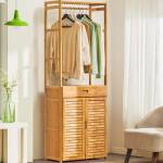 ขาย ชั้นแขวนเสื้อไม้ไผ่อเนกประสงค์ Bamboo Versatile Clothes Shelf ลดราคา
