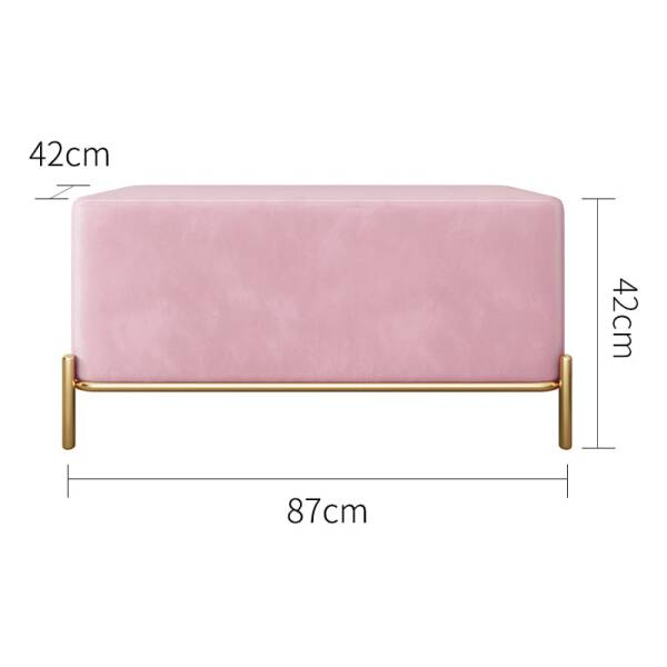 Decorating Velvet Bench ขนาด ม้านั่งยาวบุกำมะหยี่สำหรับตกแต่งบ้าน สีชมพู