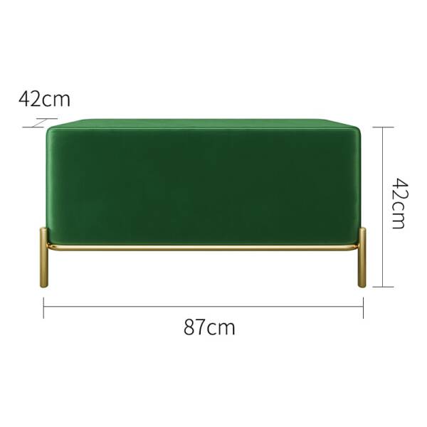 Decorating Velvet Bench ขนาด ม้านั่งยาวบุกำมะหยี่สำหรับตกแต่งบ้าน สีเขียว