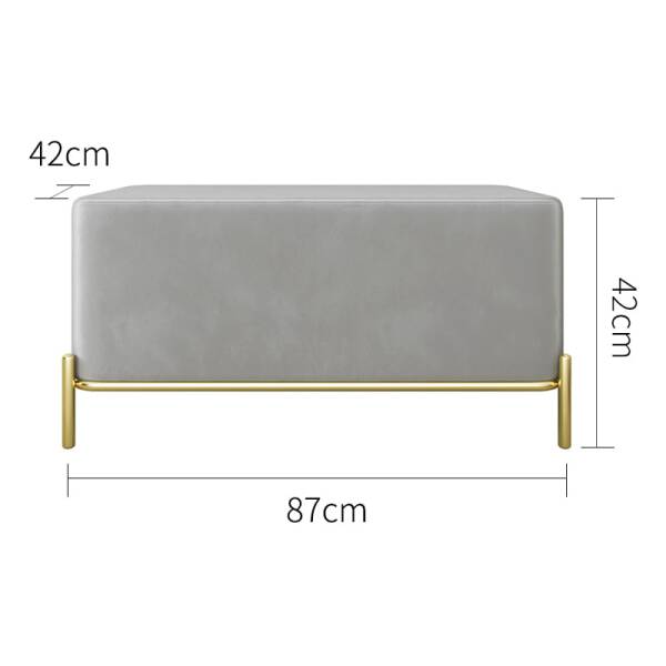 Decorating Velvet Bench ขนาด ม้านั่งยาวบุกำมะหยี่สำหรับตกแต่งบ้าน สีเทา
