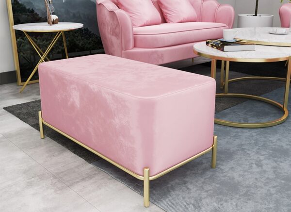 Decorating Velvet Bench ขาย ม้านั่งสำหรับตกแต่งบ้าน สีชมพู ราคาพิเศษ