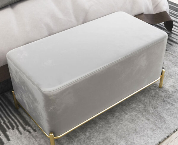 Decorating Velvet Bench ขาย ม้านั่งสำหรับตกแต่งบ้าน สีเทา ราคาพิเศษ