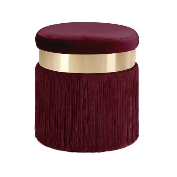 ขาย เก้าอี้เสริมสำหรับห้องรับแขก สีแดงเลือดหมู - Decorative Stool III