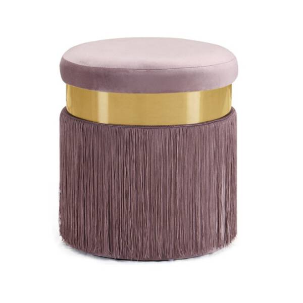 เก้าอี้เสริมสำหรับห้องรับแขก สีชมพูเข้ม - Decorative Stool III