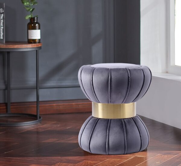เก้าอี้เสริมสำหรับห้องนอนห้องรับแขก สีเทา - Decorative Stool IV