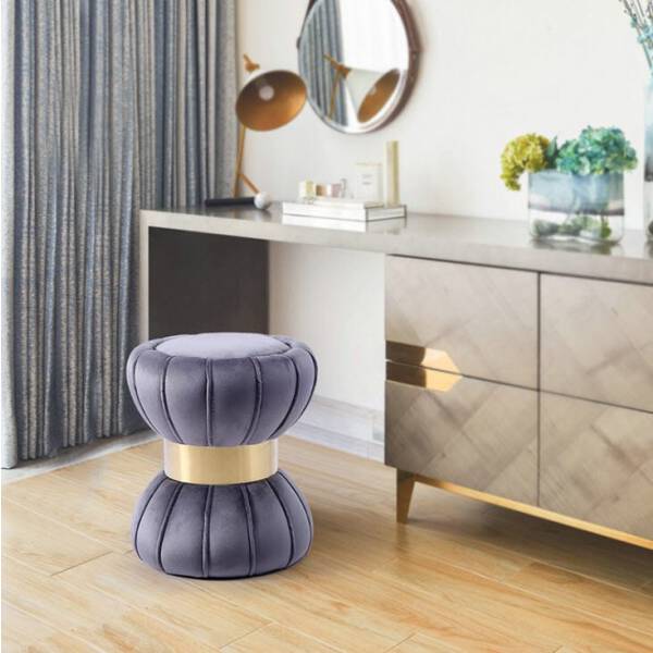เก้าอี้เสริมสำหรับห้องนอนห้องรับแขก สีเทา - Decorative Stool IV