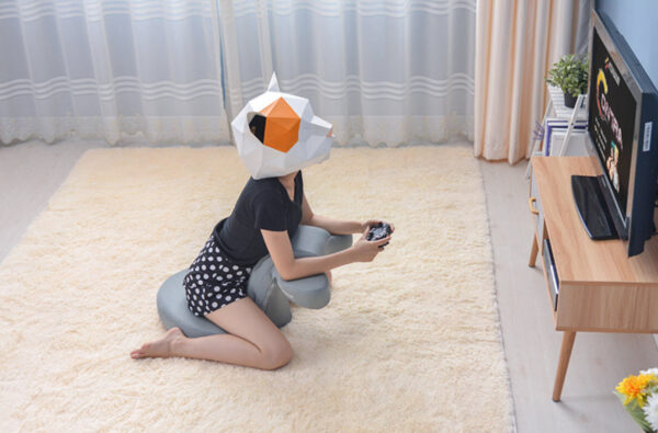 เก้าอี้นั่งพื้นเล่นเกมส์สไตล์ญี่ปุ่น สีเทา