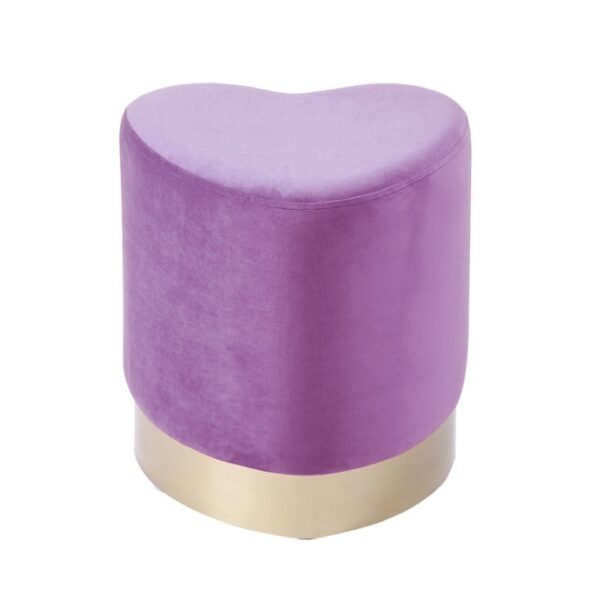ม้านั่งเก้าหุ้มกำมะหยี่รูปทรงหัวใจ สีชมพูอ่อน Hearty Stool