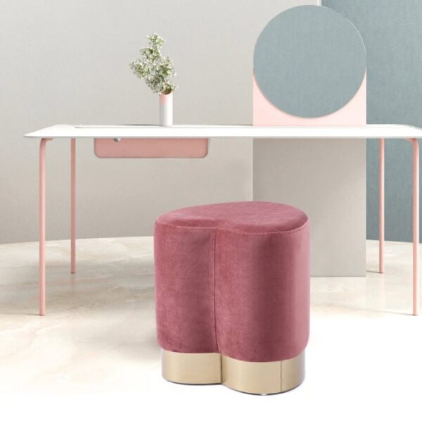 ขาย ม้านั่งเก้าหุ้มกำมะหยี่รูปทรงหัวใจ สีชมพู Hearty Stool