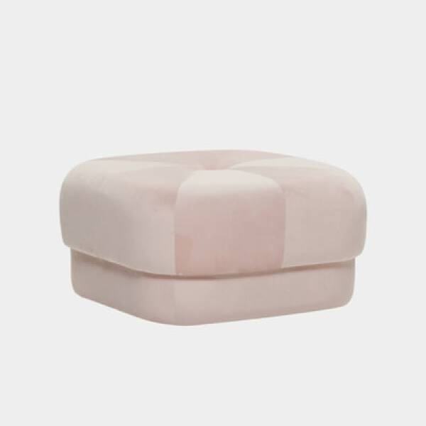 เก้าอี้สี่เหลี่ยมหุ้มกำมะหยี่สำหรับตกแต่งบ้าน Size M สีชมพู