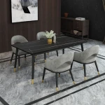 ขาย โต๊ะทานข้าวท็อปหินอ่อนสีดำ Midnight Black Dining Table ราคา