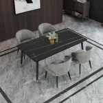 ขาย โต๊ะทานข้าวท็อปหินอ่อนสีดำ Midnight Black Dining Table ราคาพิเศษ