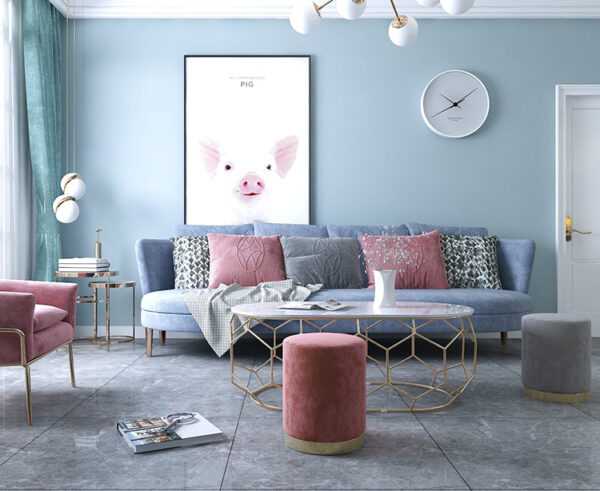 เบาะ เก้าอี้หุ้มกำมะหยี่สำหรับแต่งบ้าน สีชมพูเข้ม ราคา - Velvet Stool